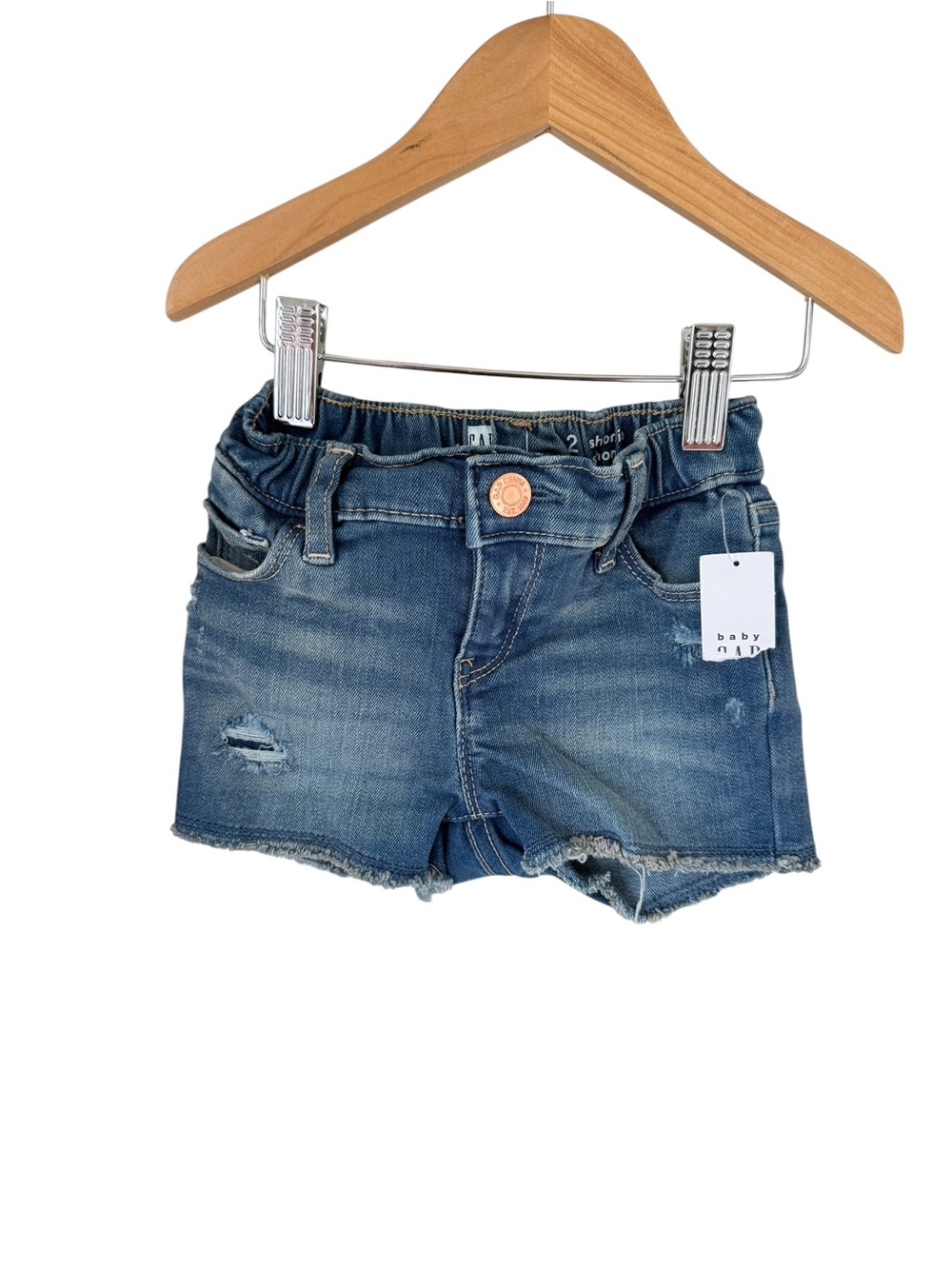 GAP Baby Denim Shorts in Blue Wash 2T